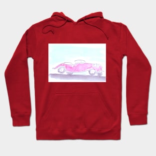 Auto, car, transport, journey, speed, road, driver, watercolor, watercolour, hand drawn, drawing, illustration, Hoodie